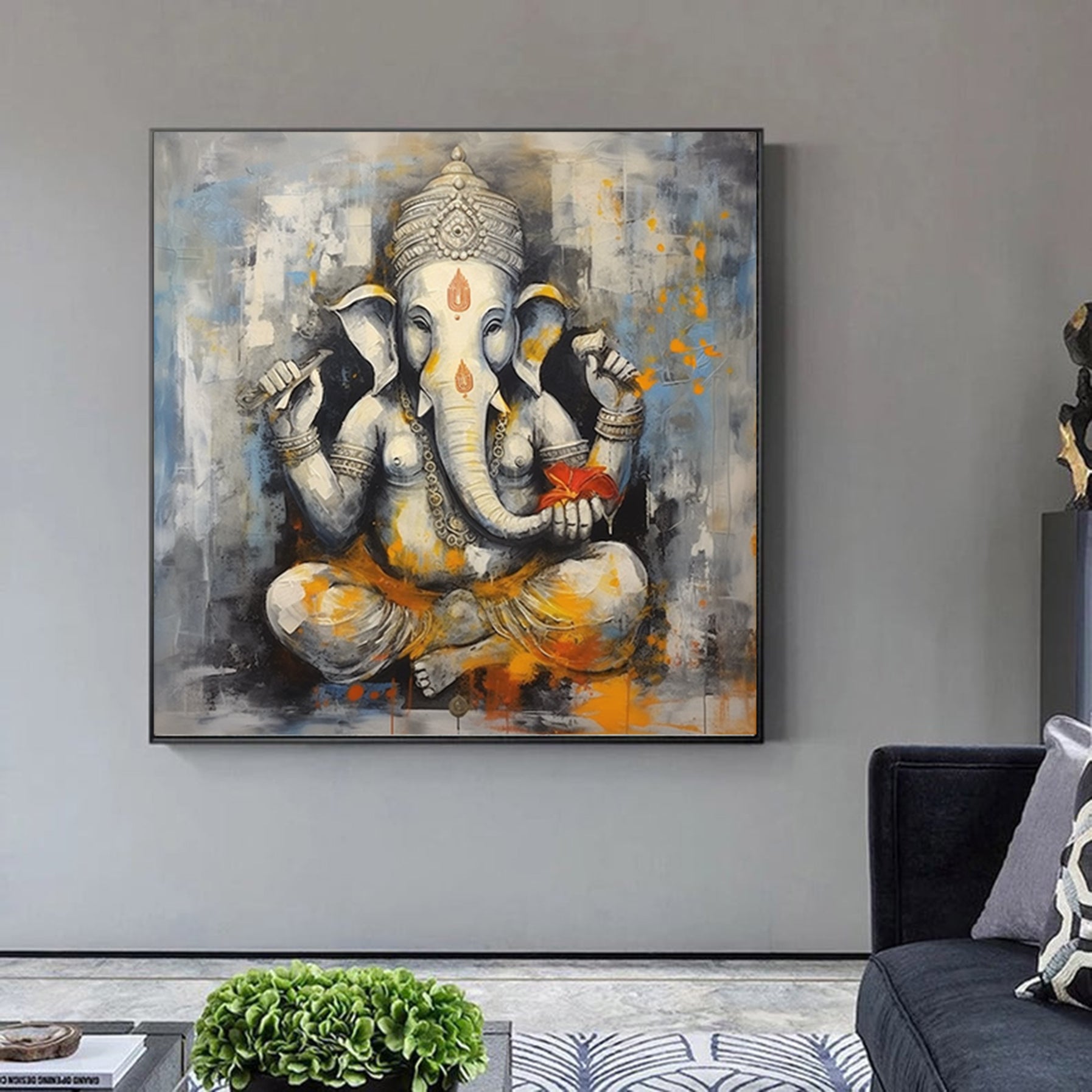 Ganesha Art Painting Extra Large Wall Art #c485