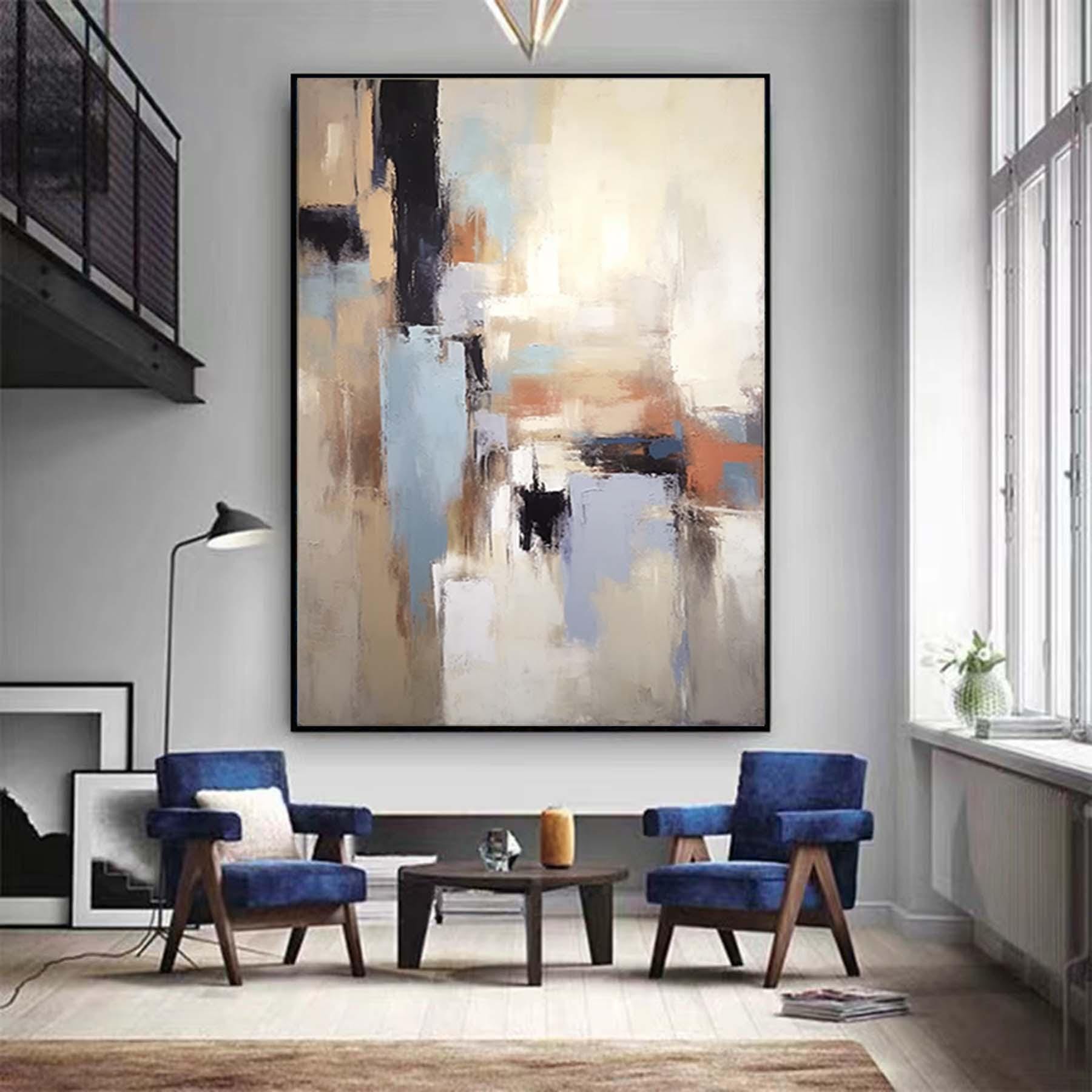 Extra Large Canvas Painting,Beige Gray Gold Abstract Texture Art,Original Handmade Wall Art, Minimalist Abstract,Living Room Decor Art