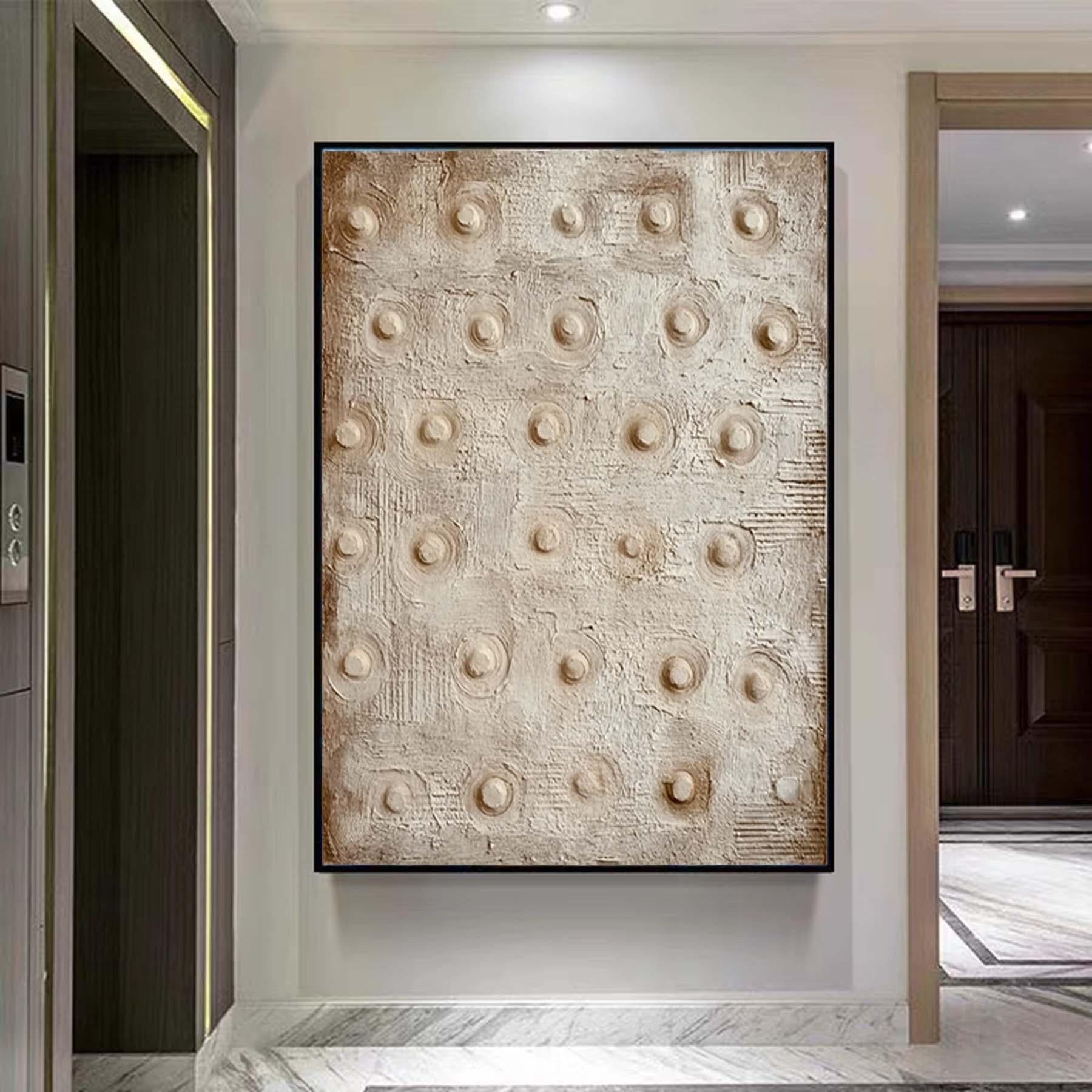 Oversized Beige Textured Painting,Minimalist Modern Abstract Painting, Palette Knife Wall Art,Living Room Wall Abstract Art Canvas Art