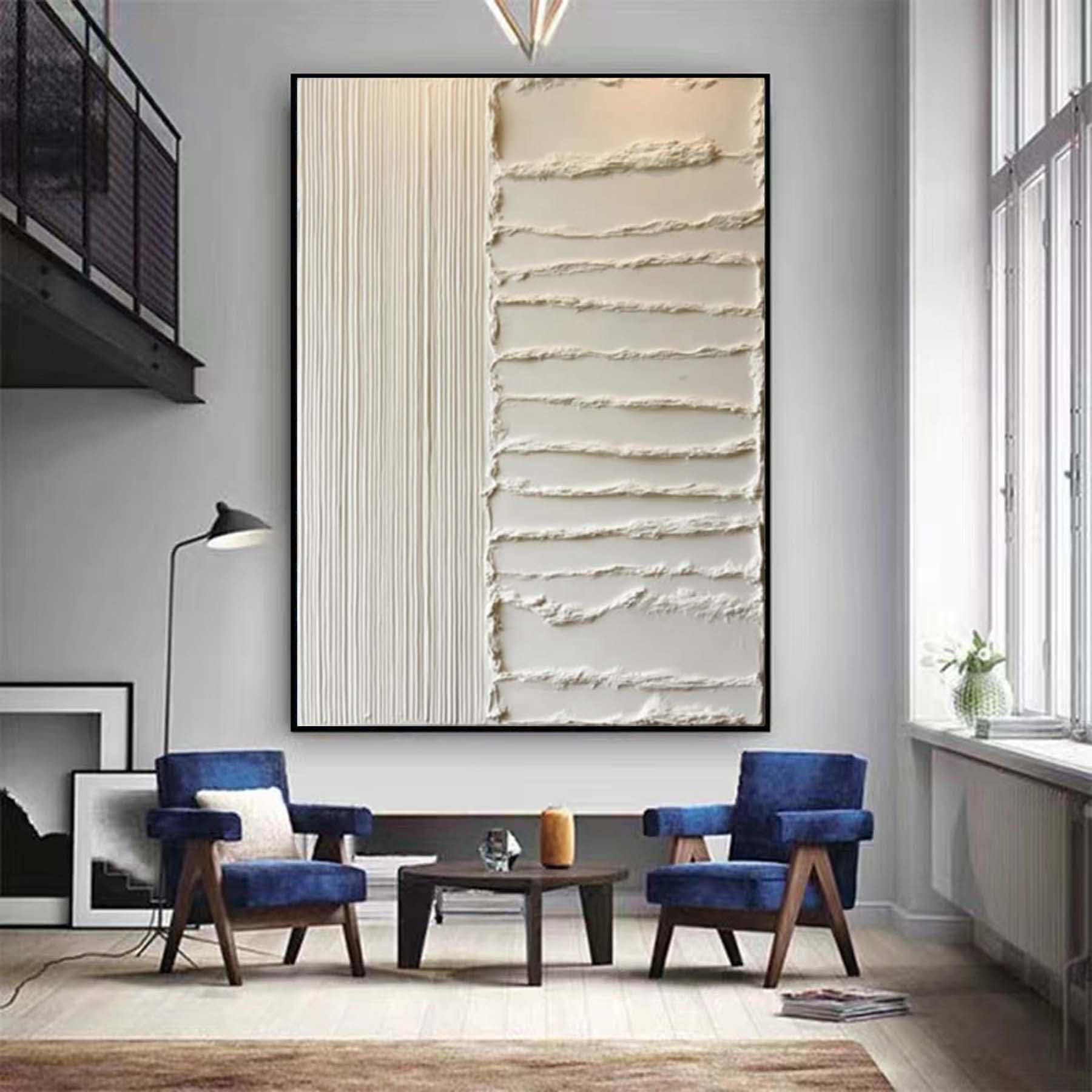 Large beige 3D textured wall art, minimalist painting,neutral plaster painting, wabi-sabi wall art,handmade painting, modern living room art