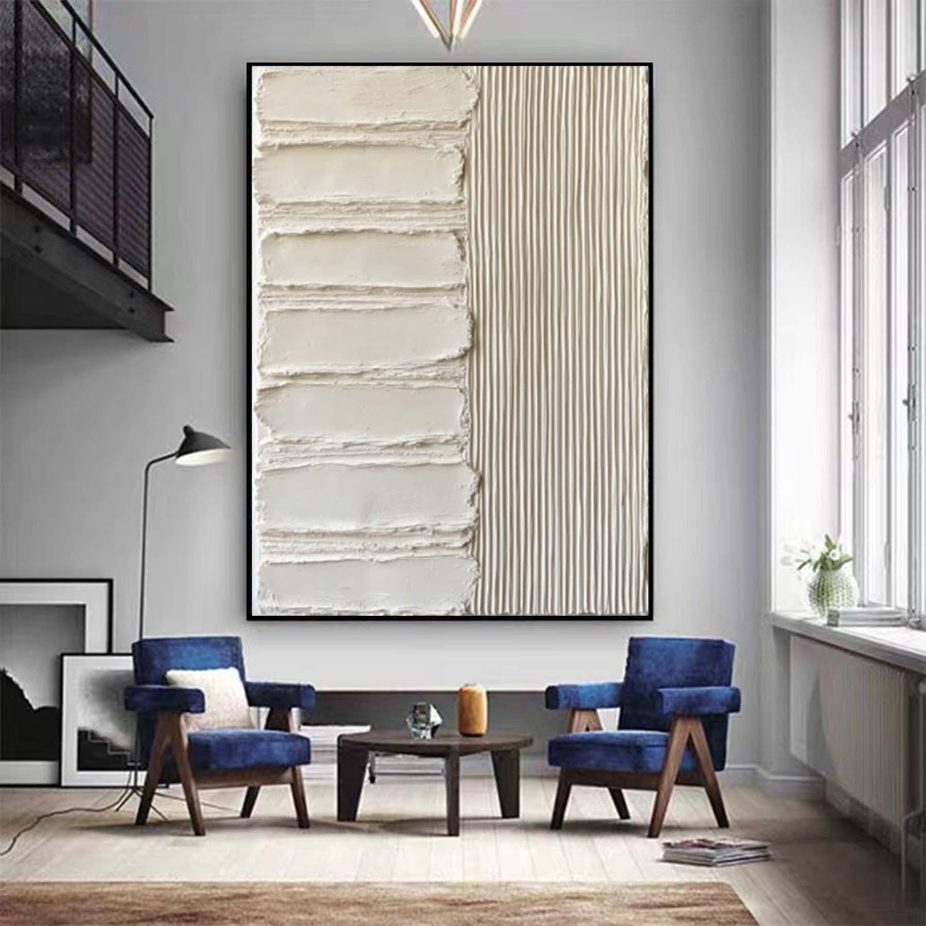 Large beige 3D textured wall art, minimalist painting,neutral plaster painting, wabi-sabi wall art,handmade painting, modern living room art