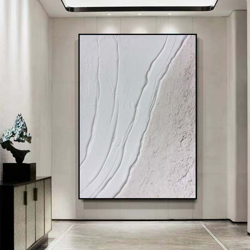 Minimalist Abstract Seawaves Painting,Oversized Textured Palette Knife Wall Art #c025