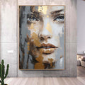 Abstract Woman Face Canvas Handmade Painting #c907