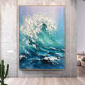 Abstract Ocean Waves Painting,Original Sea Abstract Oil Painting,White Waves Texture Painting,Large Sky And Sea Painting,Living Room Art
