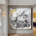 original horse artwork,running horse painting on canvas,extra large abstract art,gray gold painting,animal wall art,large canvas wall art
