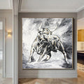 extra large bull wall art, textured abstract painting on canvas,original OX artwork, large canvas wall art, bull painting on canvas,art deco