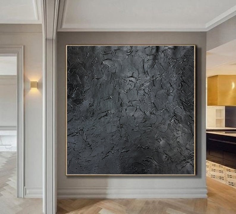 Pure black art in huge sizes,large abstract painting,original modern black painting,abstract very black wall art,black abstract wall art