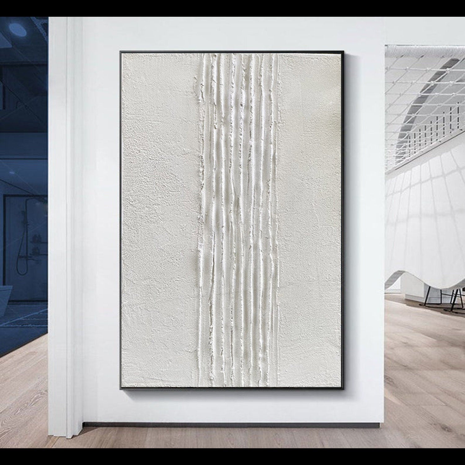 Palette Knife Wall Art,Textured painting,Pure White Painting,Large White 3D Textured Paintings,White Acrylic Paintings, Minimalist Abstract