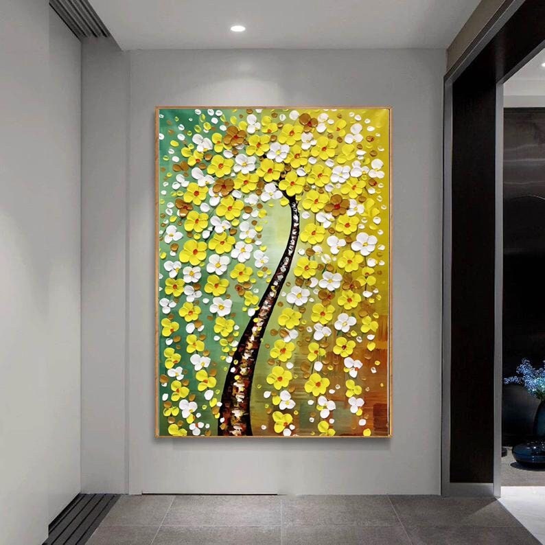 Extra Large Wall Art Abstract Floral Art Tree Painting Colorful Wall Art Canvas Art Original Artwork Canvas Wall Painting For Living Room