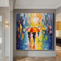 Street Scenery Painting,palette knife abstract,rain day night wall art,extra large wall art,textured abstract canvas,handpainted painting