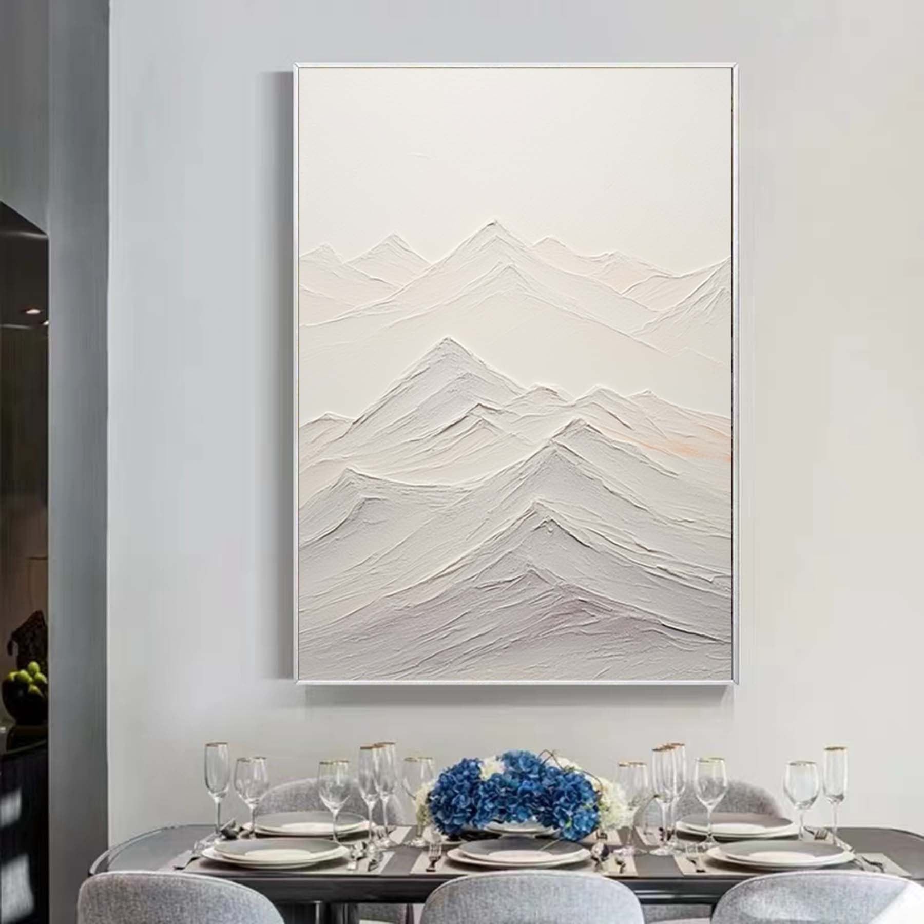 Palette knife Landscape art,Abstract Mountain wall art,minimalist extra wall art,Original Oil painting ,ovesized decorative painting