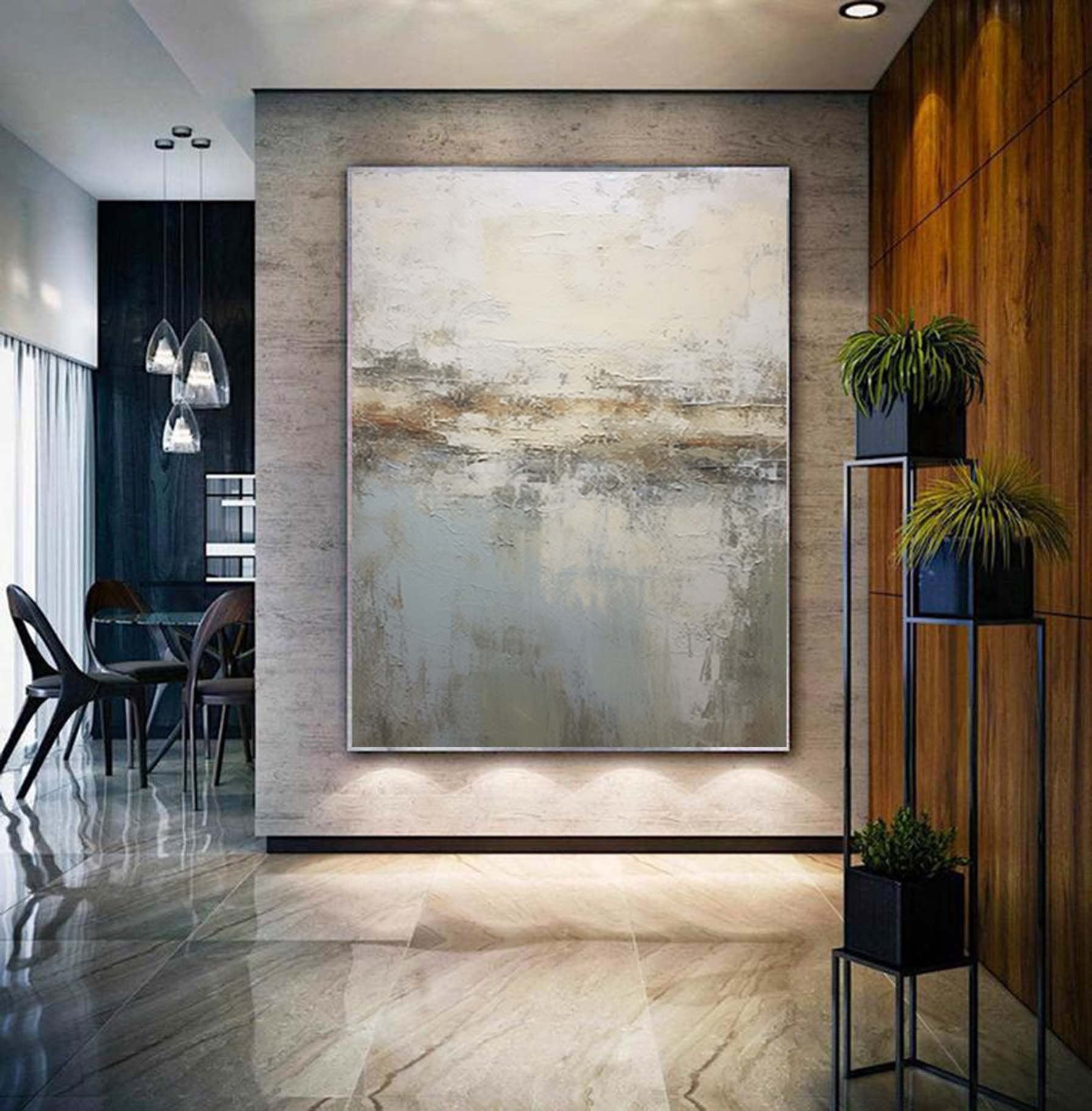 Textured Abstract Painting Large Blue Gold Original Oil Painting On Canvas Minimalist Living Room Wall Art Custom Wall Art Fancy Home Decor