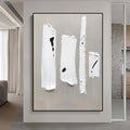Large Gray White 3D Textured Paintings,Gray White Decorative Painting,Abstract Gray Painting, White Paintings, Minimalist Abstract Wall Art