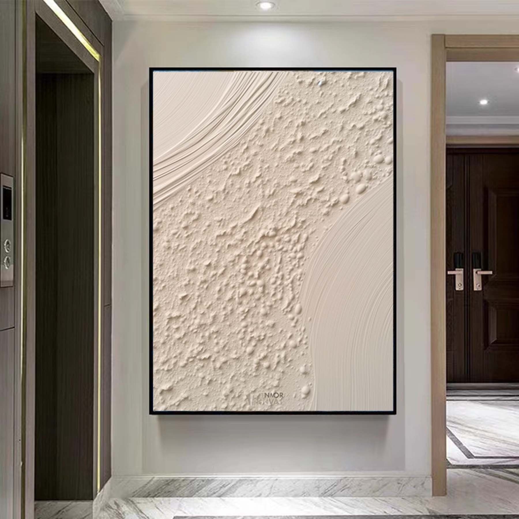 Abstract Beige Painting,Extra Large 3D Textured Paintings,Abstract Painting,Modern Acrylic Paintings, Minimalist Wall Art for Home