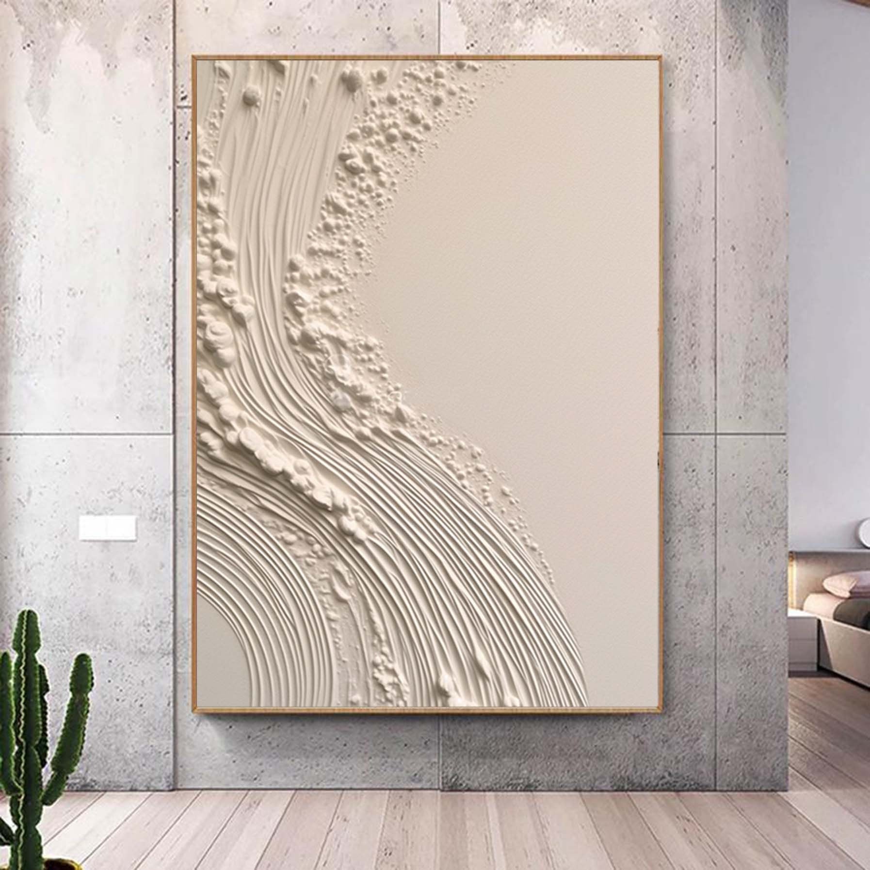 Abstract Beige Painting,Extra Large 3D Textured Paintings,Abstract Painting,Modern Acrylic Paintings, Minimalist Wall Art for Home