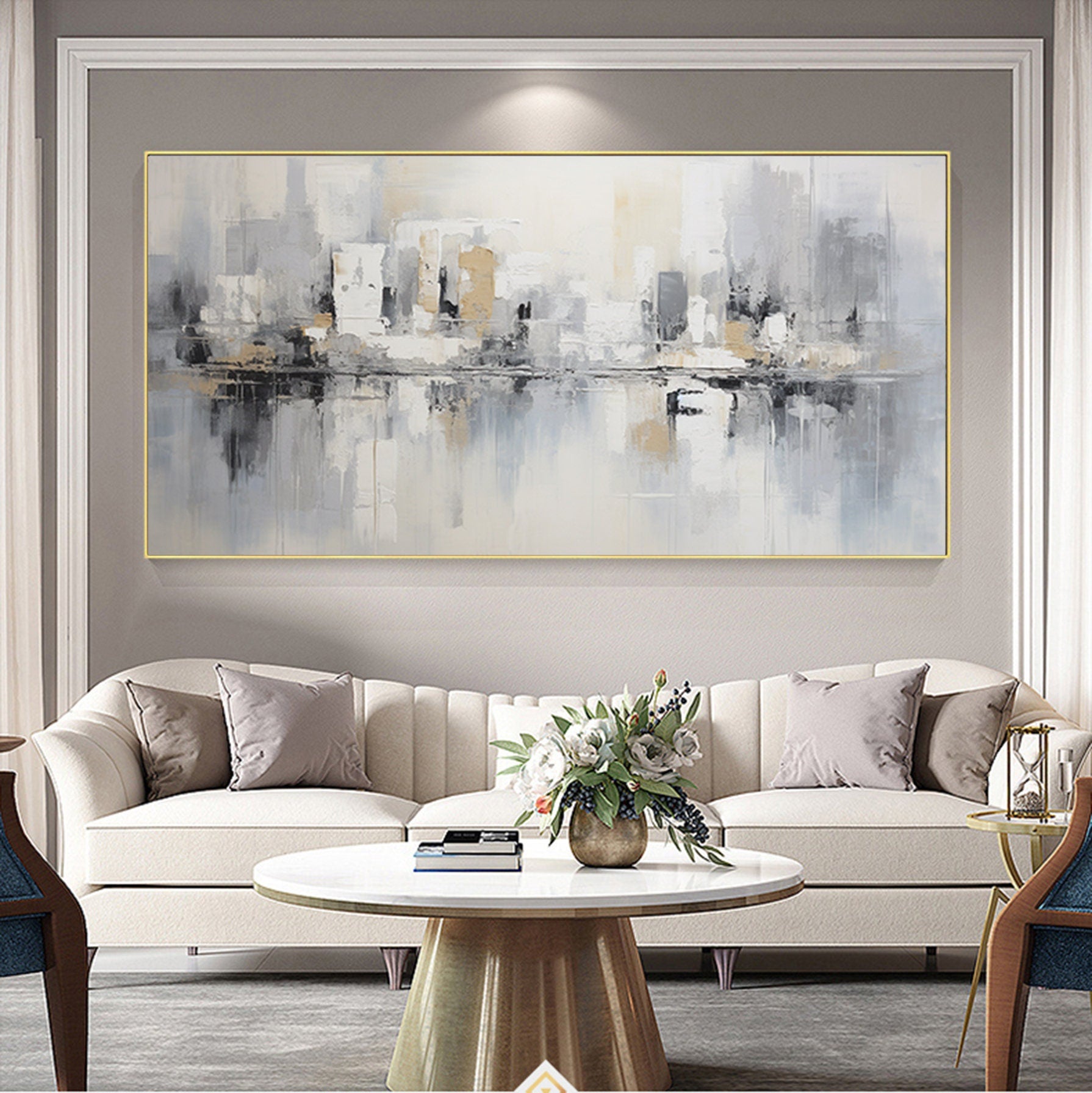 Large Original Abstract City Painting, Urban Art Painting, City Skyline Painting,New York Skyline,New York Wall Art, Large Abstract Painting