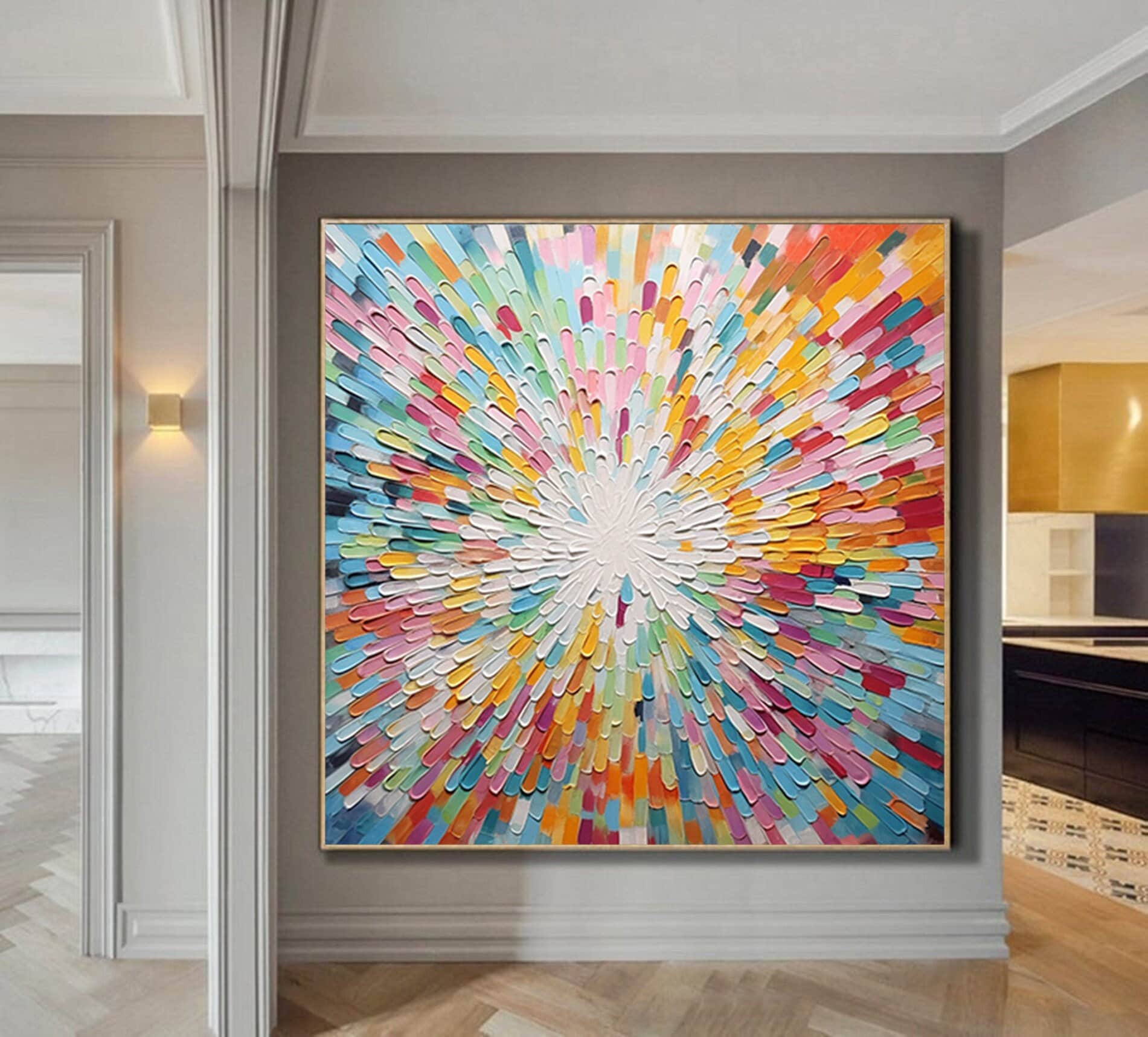 Original Abstract Painting, Palette Knife Painting,Large Wall Art,Colorful Flower Art On Canvas,Home Decor,Handmade Hand Painted Wall Art