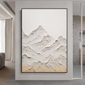 Palette Knife Mountain Wall Art,Minimalist White 3D Wall Art,Textured Paintings,White Painting,White Acrylic Paintings, Minimalist Abstract