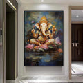 Ganesha Art Painting Extra Large Wall Art Abstract Gray Wall Art Canvas Art Original Artwork Canvas Wall Painting For Living Room