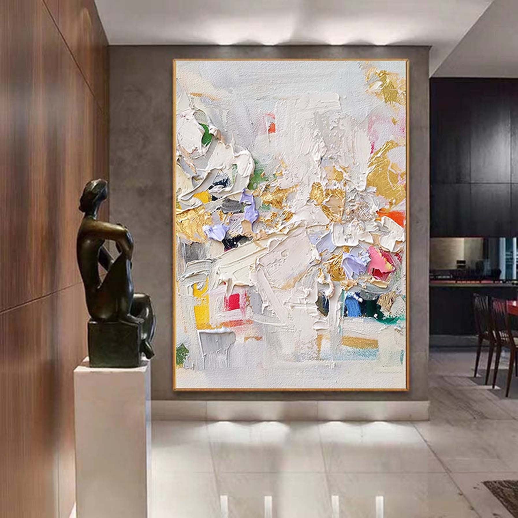 Palette Knife Abstract Colorful Painting Original Acrylic Painting On Canvas  Living Room Wall Art Custom Wall Art Home Decor Fancy Wall Art