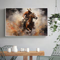 Abstract Figurative Cowboy Painting,Western Cowboy Wall Art,Textured Impressionism Painting,Decorative Wall Art,Living Room Wall Decor Art