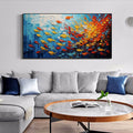 Abstract Fish Painting,Extra Large Wall Art,Large Palette Knife Textured Paintings, Abstract AcrylicPainting, Minimalist Wall Art for Home