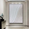 Seawaves Painting,Large White 3D Textured Paintings, Abstract White Painting, White Acrylic Paintings, Minimalist Abstract Wall Art for Home