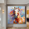 Abstract horse wall art,animal abstract painting on canvas,extra large art,oversized textured painting,animal art,large canvas wall art