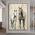 Oversized abstract horses painting,Large abstract animal painting,gray beige wall art,modern abstract art,large canvas art,acrylic painting