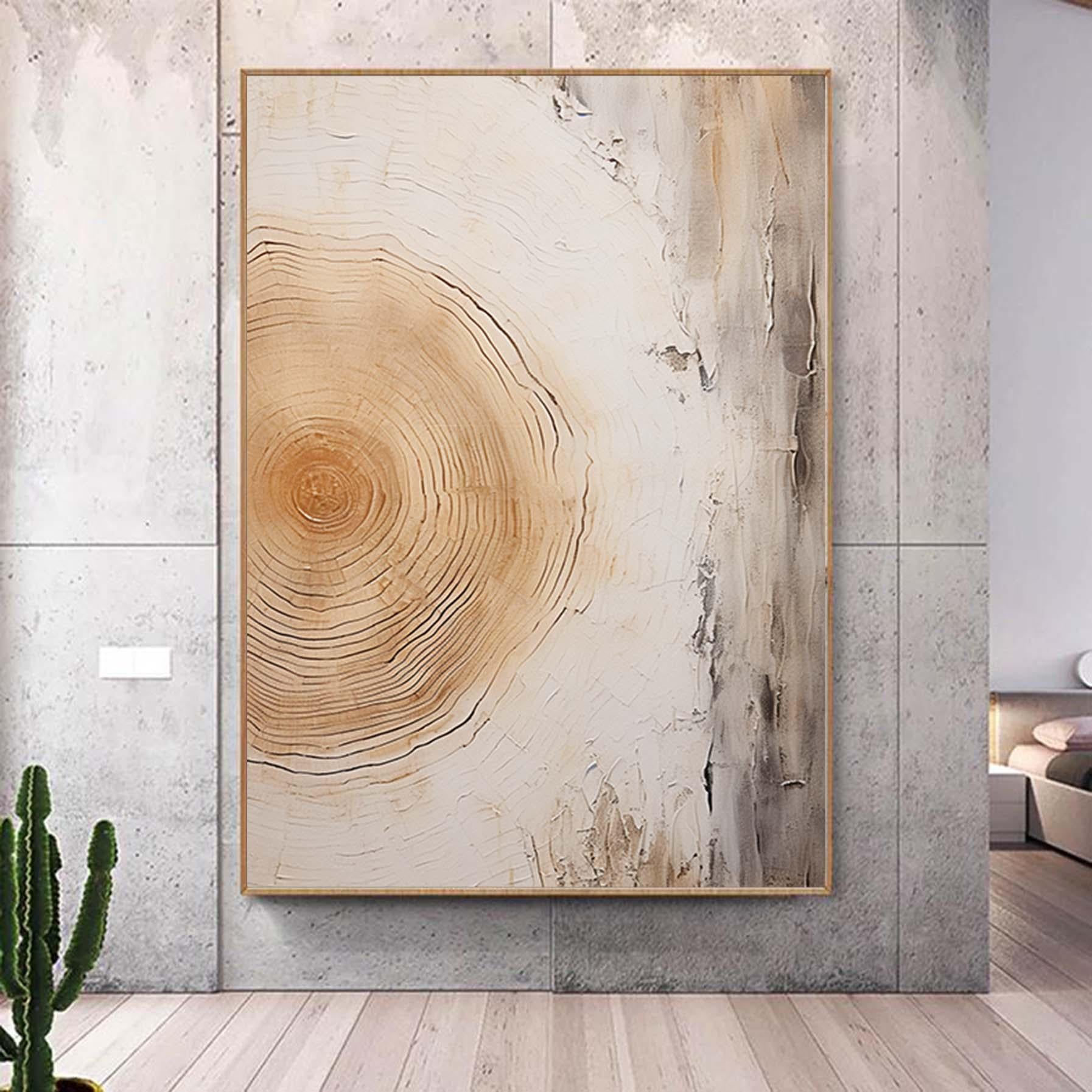 Original Abstract Tree Ring Painting,Oversized Original Minimalist Wall Art,Large Modern Painting,Living Room Wall Decor Abstract Art