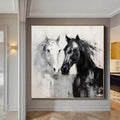 Abstract original horses artwork,horses painting on canvas,extra large wall art,oversized textured painting,animal art,large canvas wall art