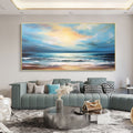 Abstract Minimalist Ocean Painting on Canvas Textured Wall Art Seawaves Art Wabi-Sabi Wall Art Living Room Painting Fashion Room Decor
