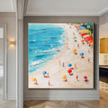 Original Abstract Seascape Canvas Oil Painting,Heavy Textured Summer Seaside Home Decor Hand-Painted Beach&Ocean Impasto Acrylic Wall Art
