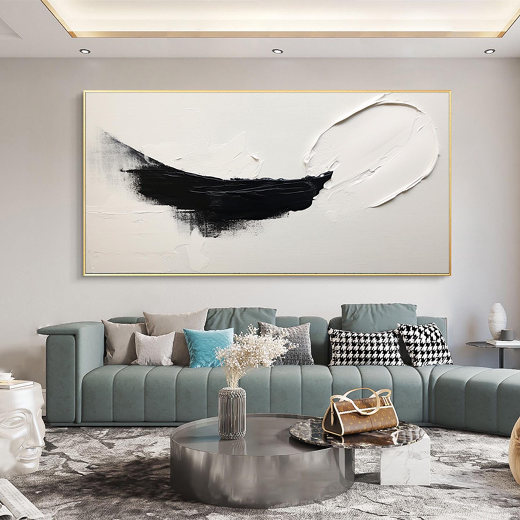 Black And White 3D Texture Painting Texture Wall Art Black And White Minimalist Painting Original Texture Art Abstract Art Minimalist Art