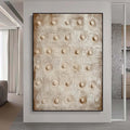 Oversized Beige Textured Painting,Minimalist Modern Abstract Painting, Palette Knife Wall Art,Living Room Wall Abstract Art Canvas Art