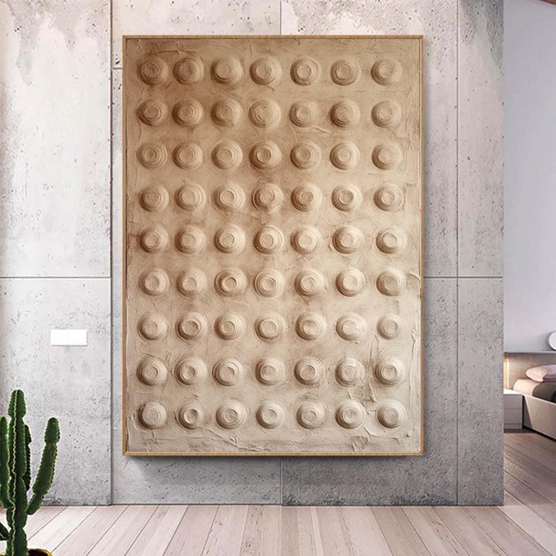 Oversized Beige Textured Painting,Minimalist Modern Abstract Painting, Palette Knife Wall Art,Living Room Wall Abstract Art Canvas Art