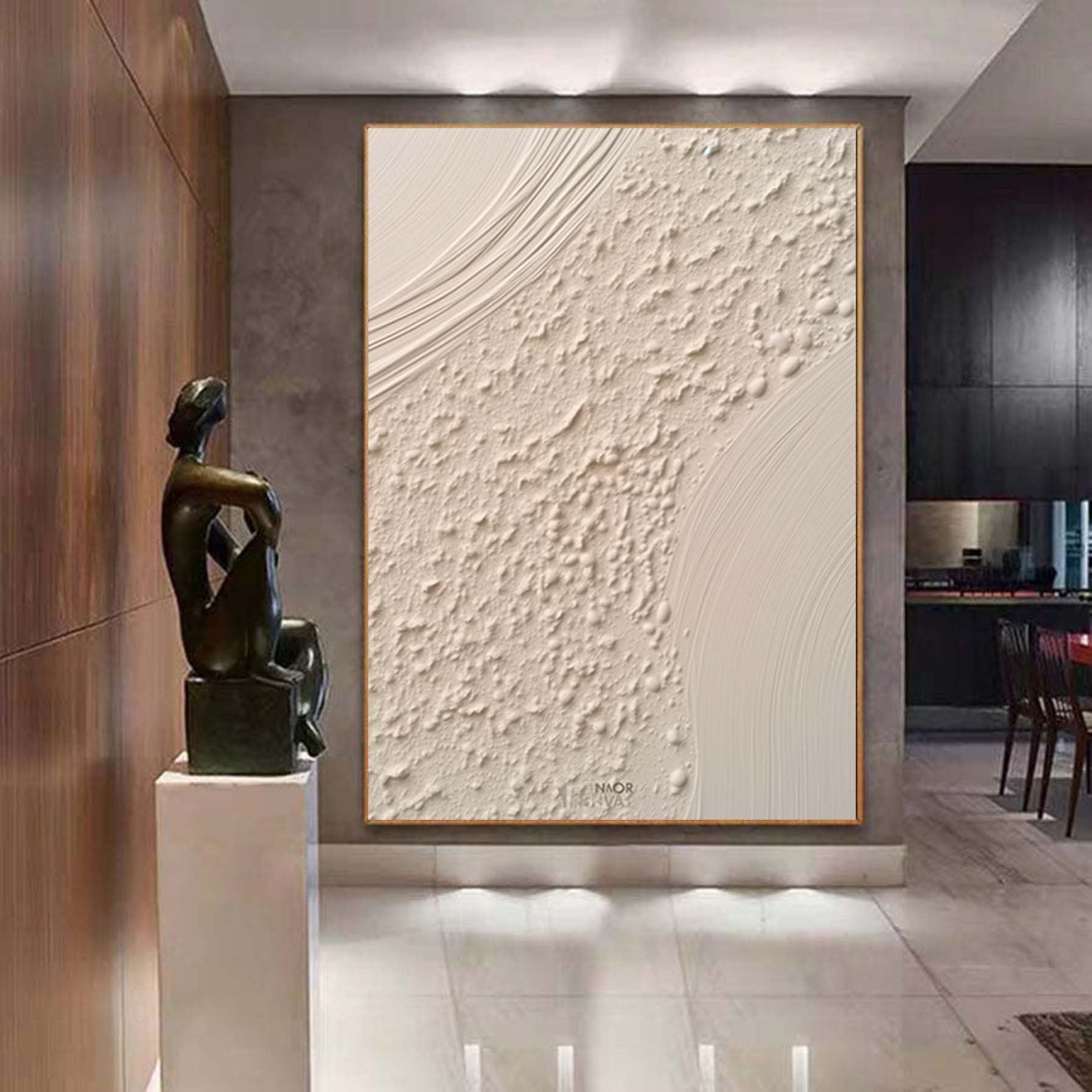Abstract Beige Painting,Extra Large 3D Textured Paintings,Abstract Painting,Modern Acrylic Paintings, Minimalist Wall Art for Home