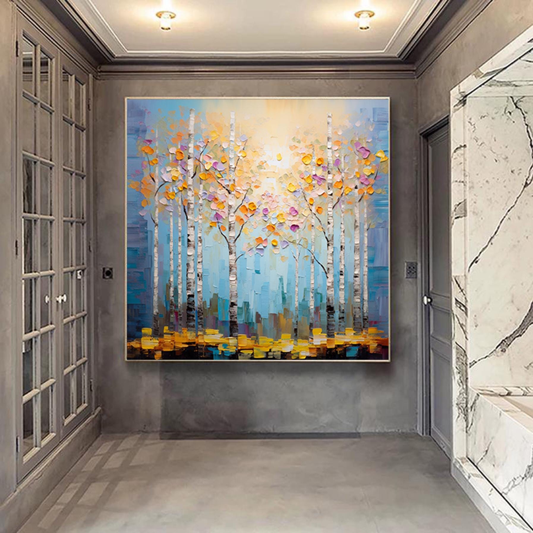 Palette Knife flowers wall art,3D Floral Painting,Large Colorful 3D Textured Paintings,Modern Decorative Paintings,Impressionism Abstract