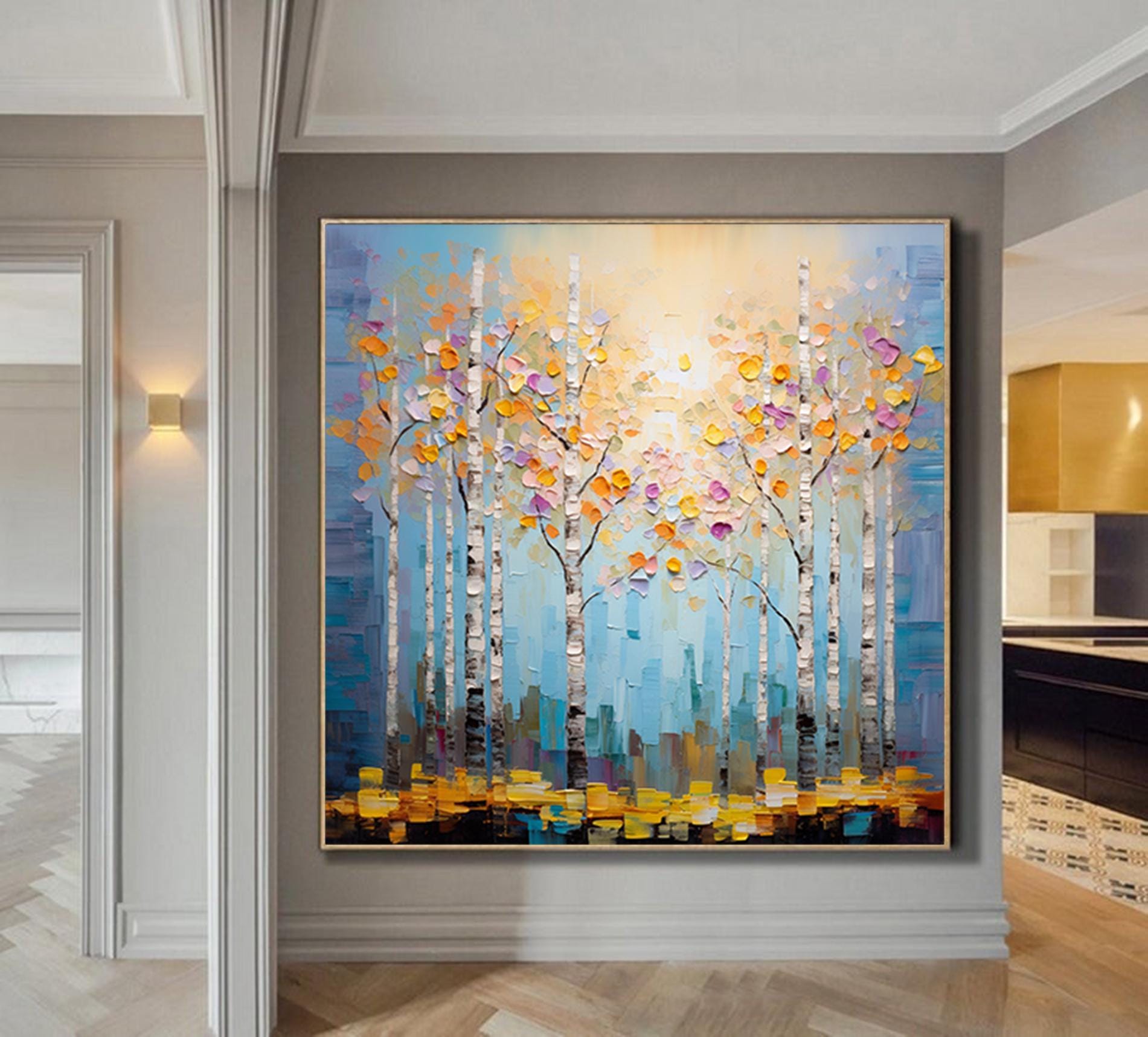 Palette Knife flowers wall art,3D Floral Painting,Large Colorful 3D Textured Paintings,Modern Decorative Paintings,Impressionism Abstract