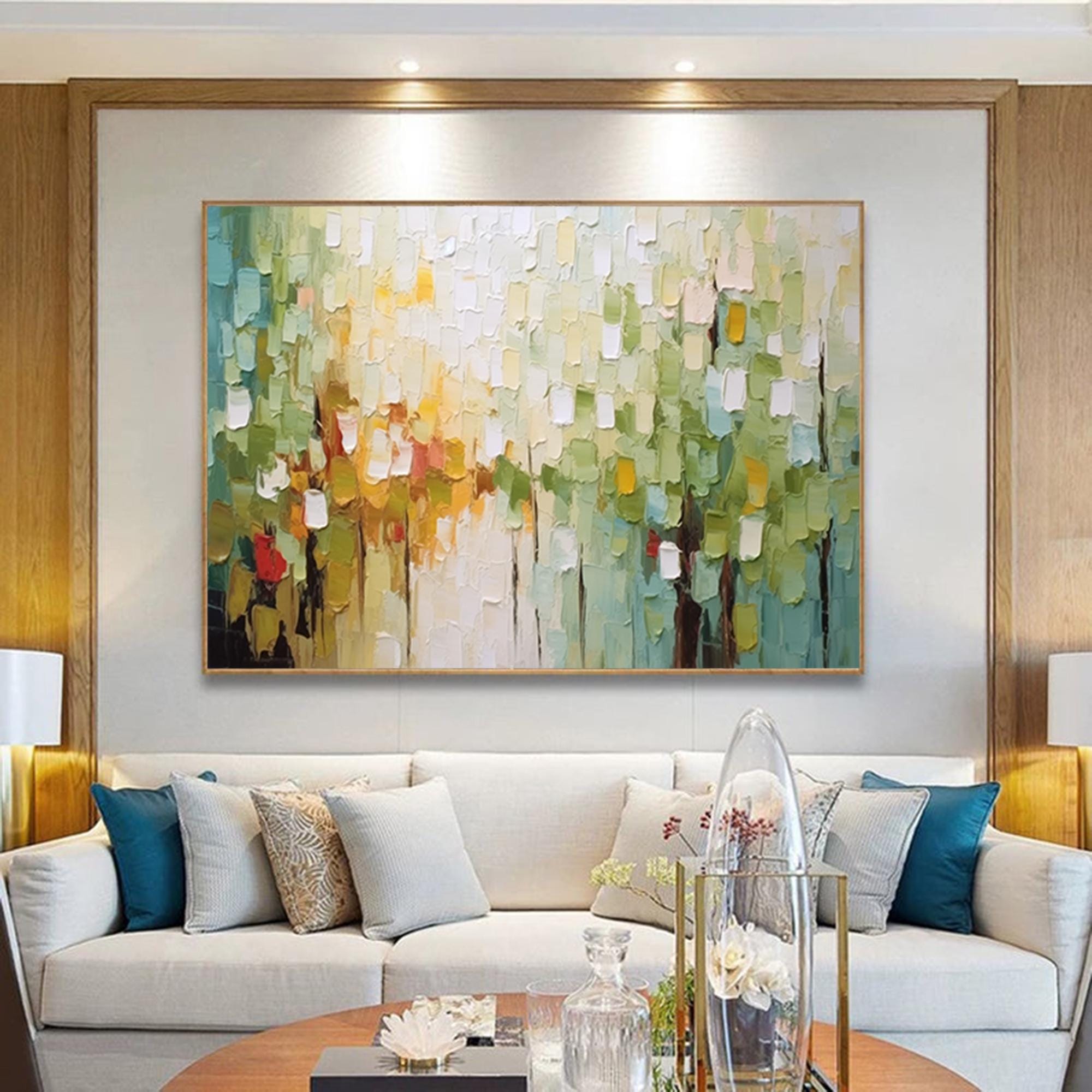 Oversized Abstract Textured Canvas Painting: Minimalist Palette Knife Art