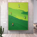 Oversized Green Abstract Painting: Textured Palette Knife Canvas Art