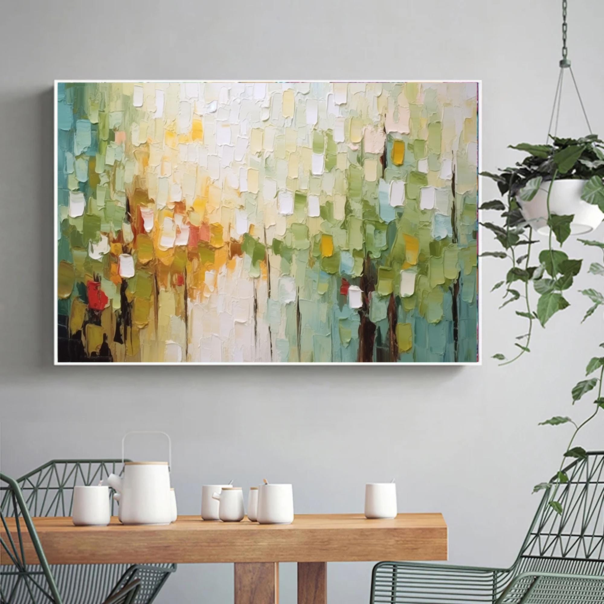 Oversized Abstract Textured Canvas Painting: Minimalist Palette Knife Art