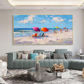 Large Abstract Summer Vacation Wall Art Impasto Ocean Waves  Painting Beach Wall Art 3d Textured Canvas Art Acrylic Painting Modern Wall Art
