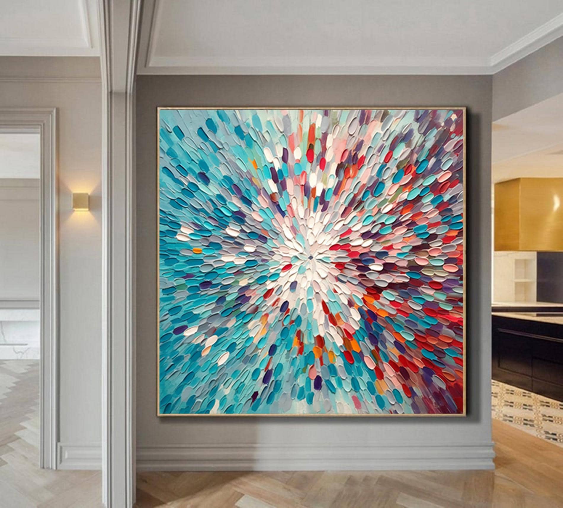 Palette Knife Floral Painting,Original Abstract Painting,Large Wall Art,Colorful Art On Canvas,Home Decor,Handmade Hand Painted Wall Art