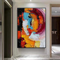 Palette Knife Abstract Painting, Colorful Acrylic Art on Canvas