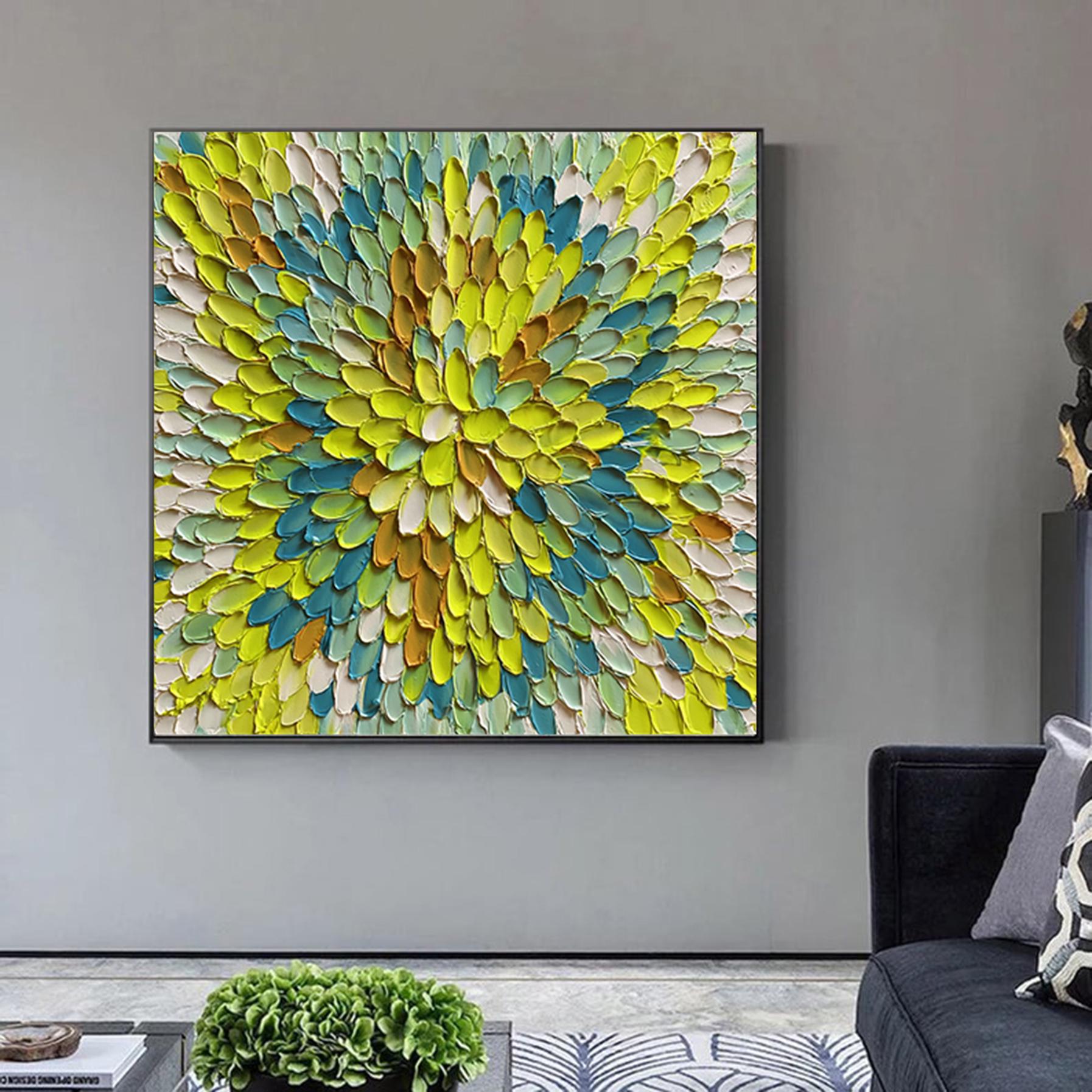 Original Abstract Textured Painting,Palette Knife Floral Painting,Large Wall Art,Colorful Art On Canvas, Handmade Hand Painted Wall Art