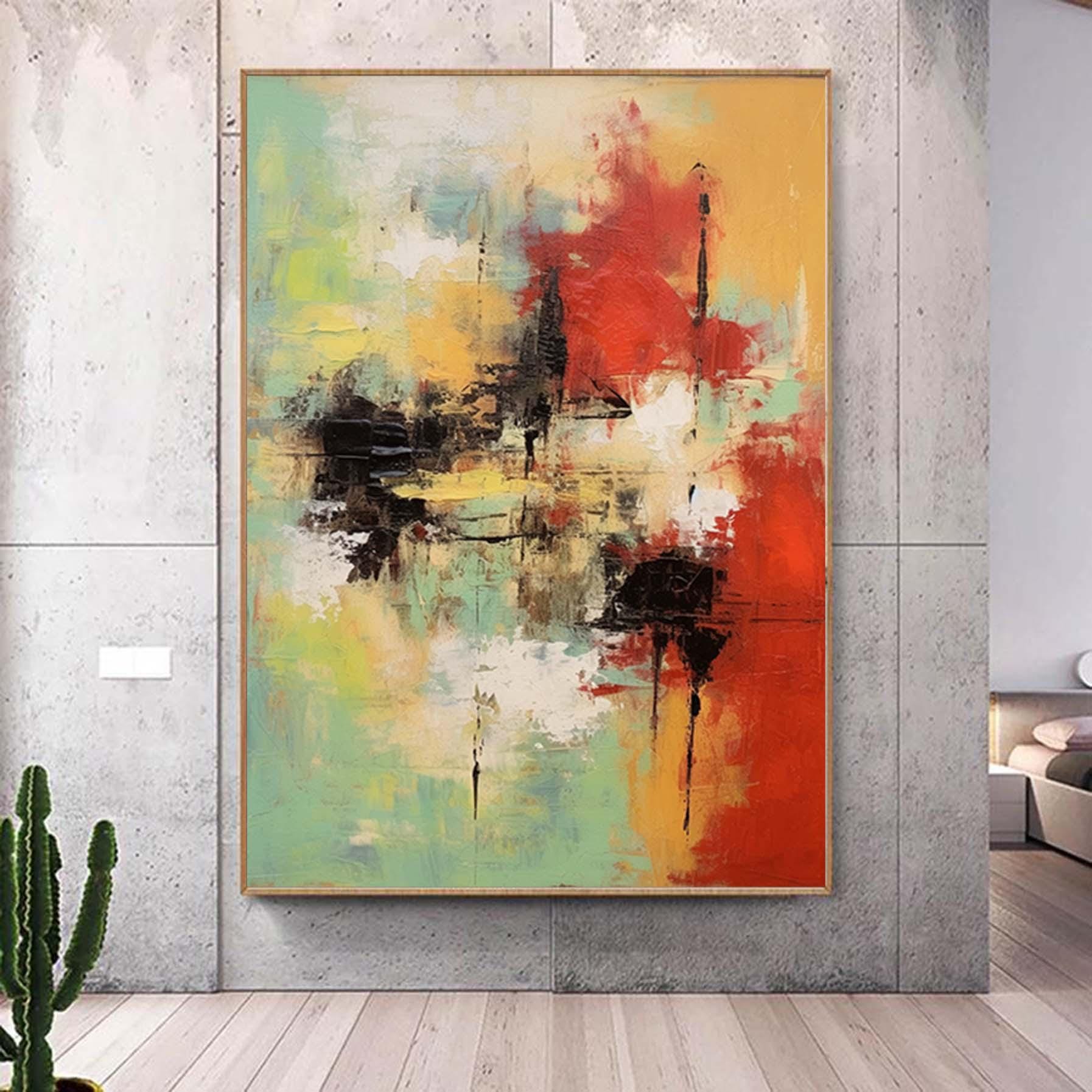 Palette Knife Abstract Colorful Painting Original Acrylic Painting On Canvas  Living Room Wall Art Custom Wall Art Home Decor Fancy Wall Art