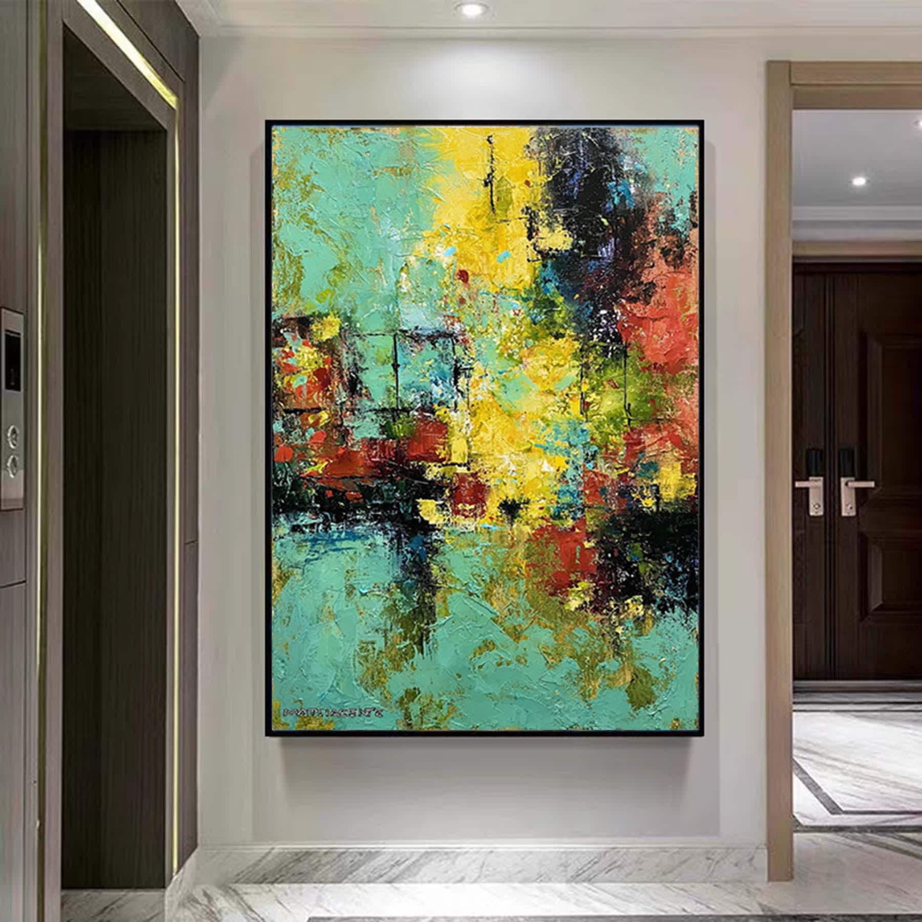 Palette Knife Abstract Colorful Painting Original Acrylic Painting On Canvas  Living Room Wall Art Custom Wall Art Home Decor Fancy Wall Art