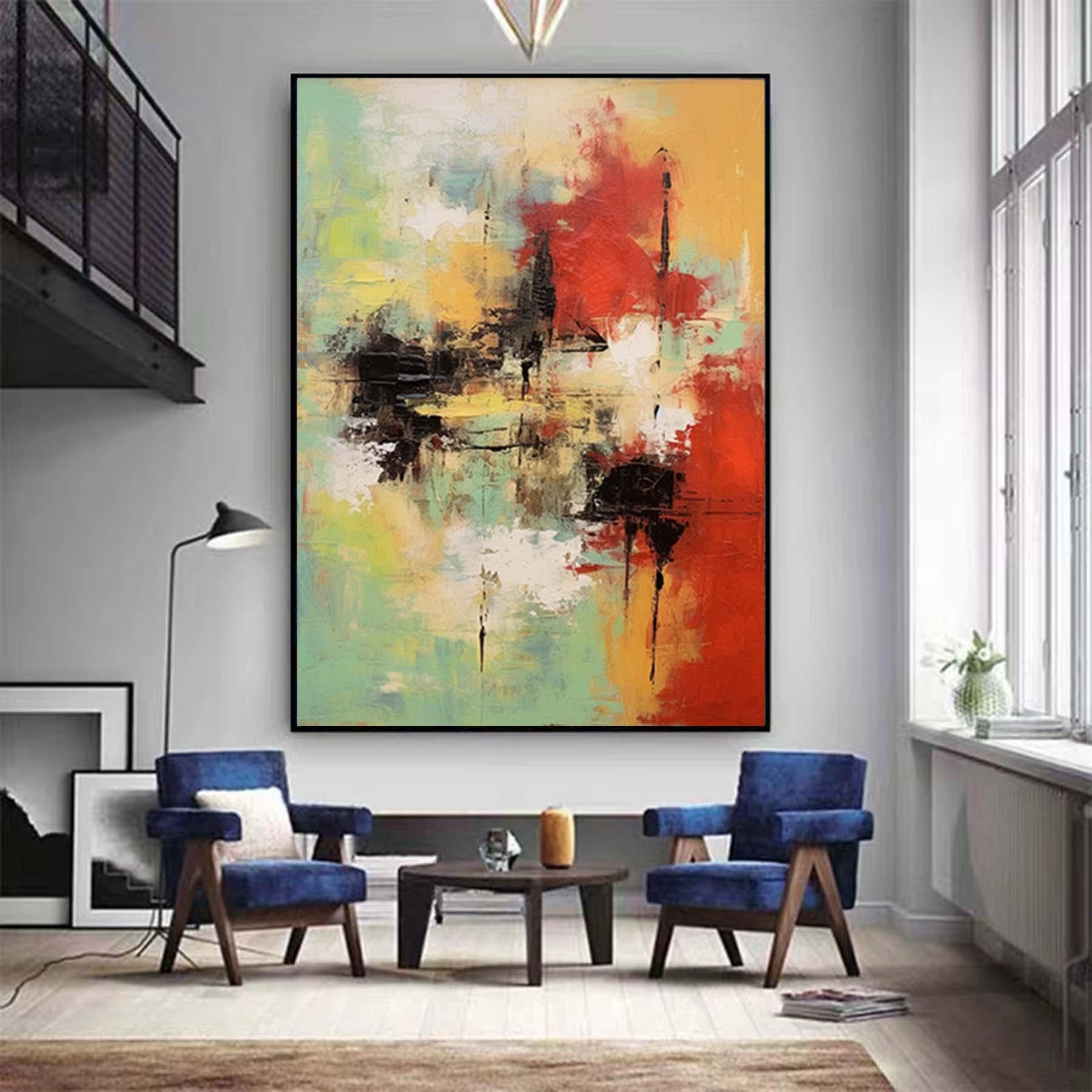 Palette Knife Abstract Colorful Painting Original Acrylic Painting On Canvas  Living Room Wall Art Custom Wall Art Home Decor Fancy Wall Art
