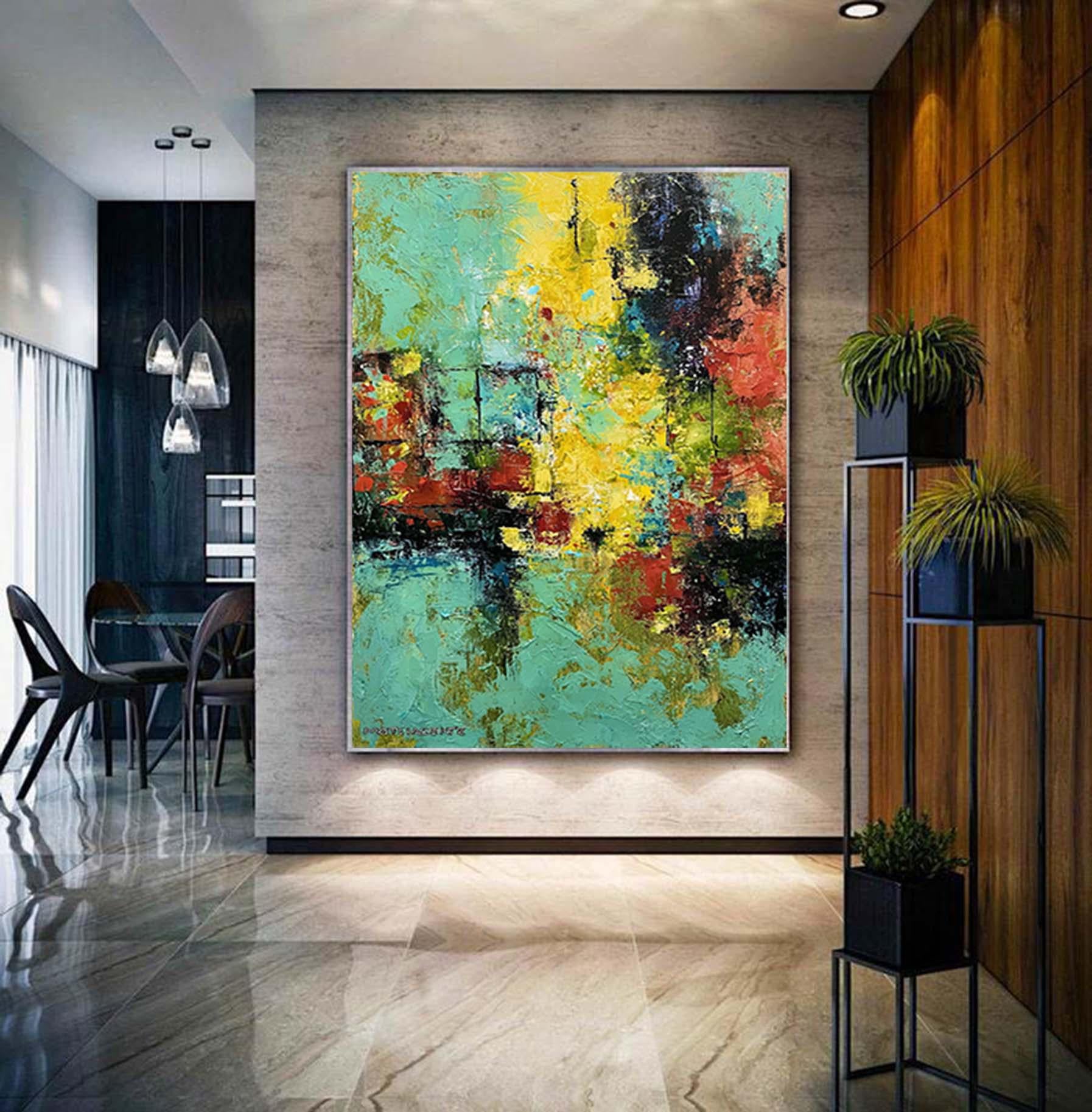 Palette Knife Abstract Colorful Painting Original Acrylic Painting On Canvas  Living Room Wall Art Custom Wall Art Home Decor Fancy Wall Art